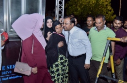 Lawmaker Abdulla Riyaz before entering his trial Thursday night PHOTO:Nishan Ali/Mihaaru