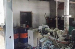 The powerhouse in G.Dh. Fiyoari after a fire broke out, killing one of its staff. PHOTO/SOCIAL MEDIA