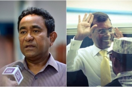 Composite image of President Yameen (L) and Former President Nasheed.