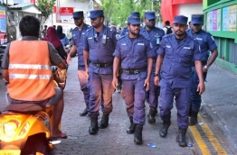 Group of Police officers pictured in Duty PHOTO:Nishan Ali/Mihaaru