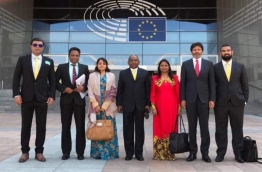 Opposition delegation at Belgium PHOTO: Shahid Twitter