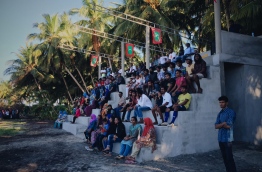 Nilandhoo supporters at Minivan 50 match versus Kondey FC. PHOTO/DANIEL BOSLEY