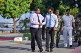 Attorney General Mohamed Anil (L) pictured with Economic Minister Mohamed Saeed. FILE PHOTO/MIHAARU