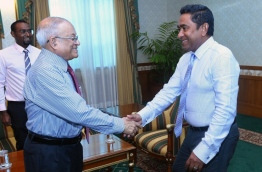 President Yameen (R) and President Maumoon pictured together PHOTO:President Office