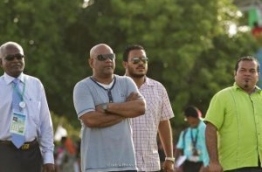 Former defence minister Ameen Faisal (2nd L).
