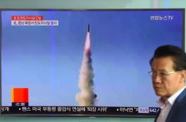 North Korea on May 22 declared its medium-range Pukguksong-2 missile ready for deployment after a weekend test, the latest step in its quest to defy UN sanctions and develop an intercontinental rocket capable of striking US targets. / AFP PHOTO / JUNG Yeon-Je