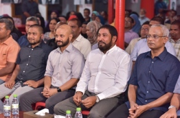 Some top opposition leaders pictured together at an opposition rally PHOTO: Mihaaru File