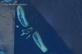 Satellite image of K. Rahfalhuhura and its lagoon.