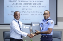 Agreement signed between MACL and Police to provide security at Velana International Airport PHOTO: Police