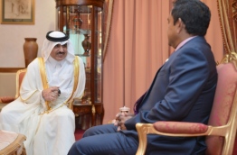 President Yameen meeting with Ambassador of Qatar Rashid Shafeea Saeed