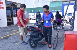 A motorbike being filled up at an FSM fuel shed. PHOTO/MIHAARU