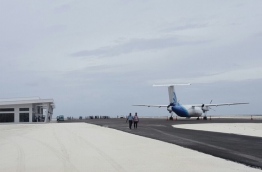 Maldivian's test flight to Dhaalu Airport.