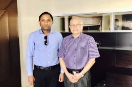MP Saud (L) with former President Maumoon Abdul Gayoom