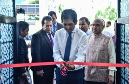 Economic Minister Mohamed Saeed opens the Food and Hospitality Asia Maldives (FHAM) 2017 fair at Dharubaaruge. PHOTO: HUSSAIN WAHEED/MIHAARU