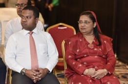 Current Maldivian Ambassador to Sri Lanka Zahiya Zareer (R) and Maldivian Ambassador to Japan Mohamed Hussain Shareef.