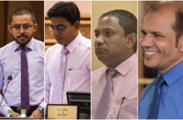 The four 'expelled' MPs: (from left) MP Ameeth, MP Waheed, MP Saud and MP Abdul Latheef