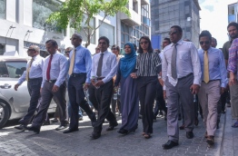 Opposition lawmakers pictured en route to the parliament. PHOTO/MIHAARU