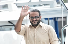 Former Vice President Ahmed Adheeb arriving in court on Wednesday. PHOTO / MIHAARU