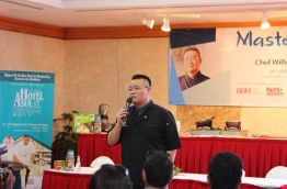 Chef Willment Leong speaks during his Special Masterclass at HIH. PHOTO/BBM