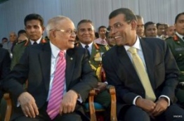 Former President Maumoon and Former President Nasheed together PHOTO: Vnews