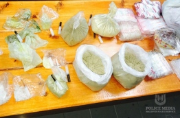 The substances that were found on the Indian nationals who were attempting to smuggle drugs via Sri Lanka to Addu City. PHOTO / POLICE MEDIA