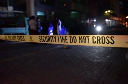Police tape drawn at the scene of a gang violence in capital Male. PHOTO/MIHAARU