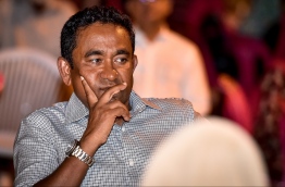 President Abdulla Yameen Abdul Gayoom at Rasfannu in a ceremony held to celebrate the elderly community in Male on October 09, 2017. MIHAARU PHOTO / NISHAN ALI