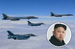 WAR GAMES: A number of US bombers flew over the Korean Peninsula. PHOTO/DAILY STAR.UK