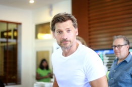 UNDP's Goodwill Ambassador and Game of Thrones star Nikolaj Coster-Waldau at the VIP lounge in Velana International Airport in the Maldives. PHOTO: FARAH AHMED/MIHAARU