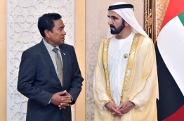 President Yameen during his trip to the UAE in October. PHOTO / PRESIDENT'S OFFICE