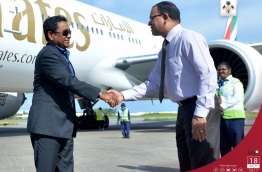 President returning back to Male after concluding his official visit to UAE. PHOTO / PRESIDENT'S OFFICE