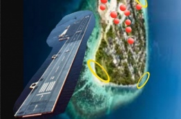 A drawing of the floating airport G.A. Dhevvadhoo hopes to develop by the island.