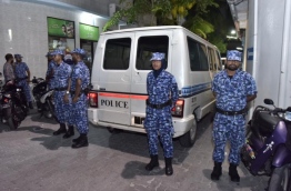 Police officers stand guard during an operation. FILE PHOTO/MIHAARU