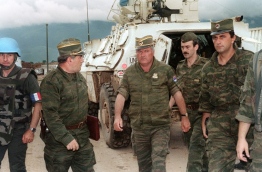 On November 22, 2017, ICTY judges will deliver their verdict on Bosnian Serb wartime military chief Ratko Mladic, who faces 11 charges including genocide, war crimes and crimes against humanity -- arising from Bosnia's 1992-1995 war. / AFP PHOTO / Gabriel BOUYS