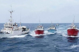 The four Sri Lankan vessels that were spotted off G.Dh. Kolamaafushi on November 18, 2017.