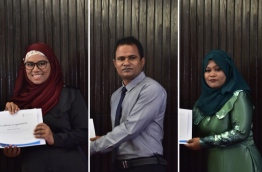 Composite image of the newly appointed three Goodwill Ambassadors for the disabled (L-R): Mariyam Fazunee, Ahmed Ansam and Zihunath Hassan. PHOTO: HUSSAIN WAHEED/MIHAARU