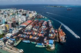 Aerial view of Maldives Ports Limited (MPL)'s commercial harbour in capital Male. FILE PHOTO/MIHAARU