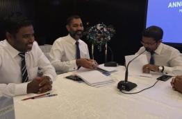 MPL's chairman, CEO, and the now dismissed Ali Adam pictured during the company's annual general meeting in 2017. PHOTO/MPL