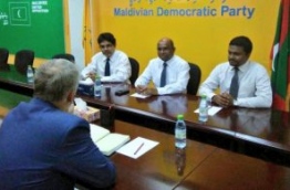MDP leaders meeting with German ambassador for Maldives. PHOTO/MDP
