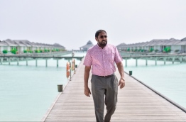 Jumhoory Party leader and local tycoon Qasim Ibrahim at Sun Island Resort, which is operated by his company Villa Hotels.