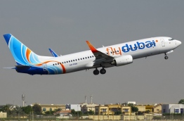 An aircraft of FlyDubai taking off