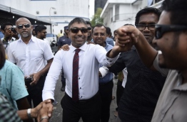 MP Ilham immediately after the Criminal Court ordered his release on February 2, 2018. MIHAARU PHOTO / HUSSEN WAHEED