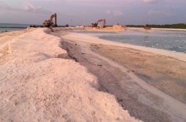 Land reclamation for the development of a domestic airport in Sh. Funadhoo. PHOTO/MTCC