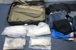 Luggage of the couple arrested from Pakistan who were trying to smuggle drugs into Maldives