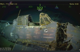 The wreckage was found March 4, 2018 by the team's research vessel, the R/V Petrel, some 3,000 meters (two miles) below the surface more than 500 miles (800 kilometers) off the eastern coast of Australia. Remarkably preserved aircraft could be seen on the seabed bearing the five-pointed star insignia of the US Army Air Forces on their wings and fuselage. / AFP PHOTO / PAUL G. ALLEN / STR / == RESTRICTED TO EDITORIAL USE / MANDATORY CREDIT: "AFP PHOTO / HO / COURTESY OF PAUL G. ALLEN" / NO MARKETING / NO ADVERTISING CAMPAIGNS / DISTRIBUTED AS A SERVICE TO CLIENTS ==
