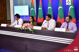 Representatives of the government speaking at the press conference held at the President's Office on March 13, 2018. / PRESIDENT'S OFFICE PHOTO