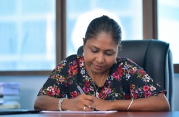 Lawyer Hisaan Hussain at her office in the capital Male at Hisaan, Riffath &amp; Co. MIHAARU PHOTO / HUSSEN WAHEED