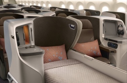 View of the Business Class seats in Singapore Airline's new Boeing 787-10 / SINGAPORE AIRLINES