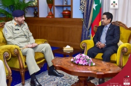 President Yameen with Pakistan's Chief of Army Staff. PHOTO/PRESIDENTS OFFICE