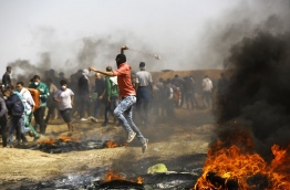 The Gaza border with Israel has been enflamed by violence since Israeli forces opened fire on a protest march on March 30, killing 19 Palestinians. / AFP PHOTO / MOHAMMED ABED